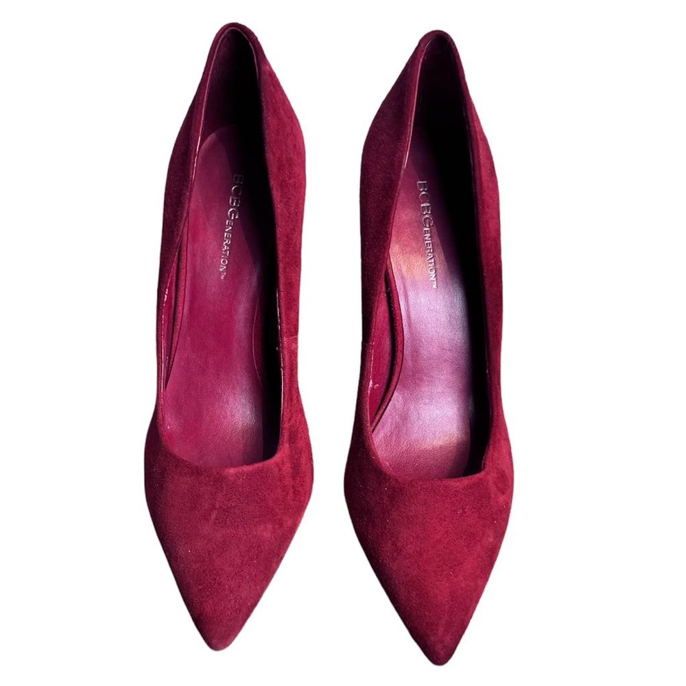 BCBGeneration Women's Red Suede Heels Pumps